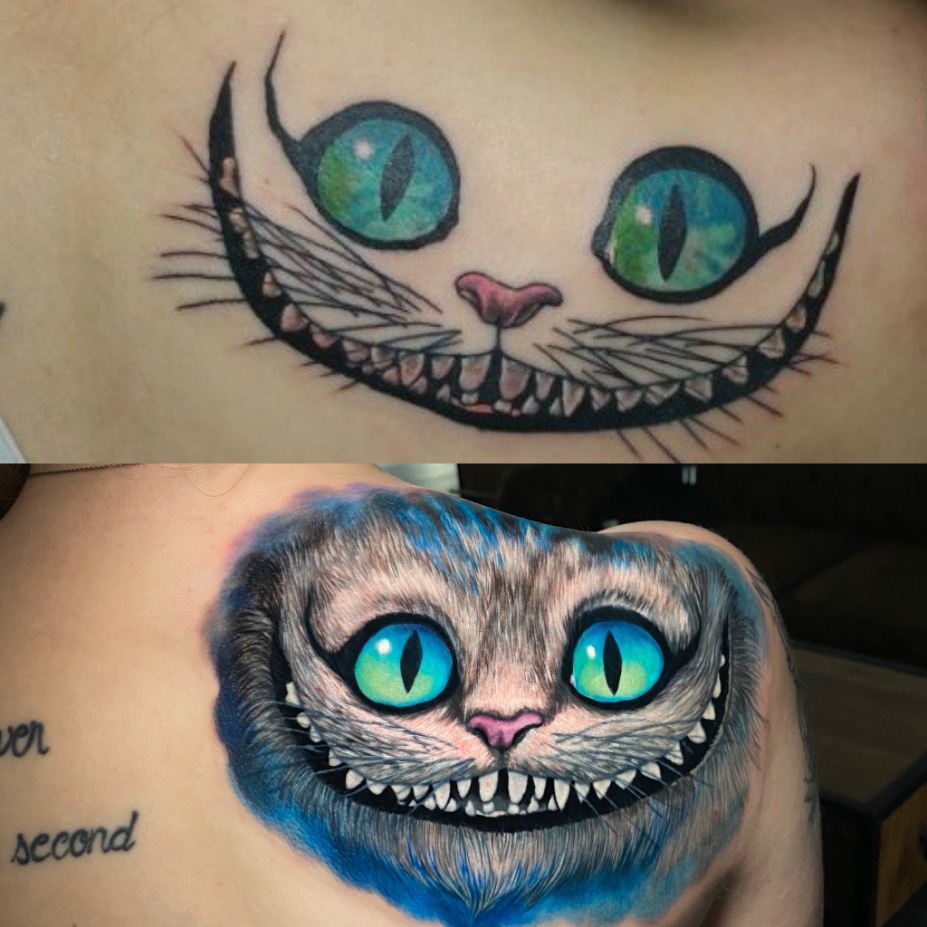 Alice im Wunderland Katze Tattoo