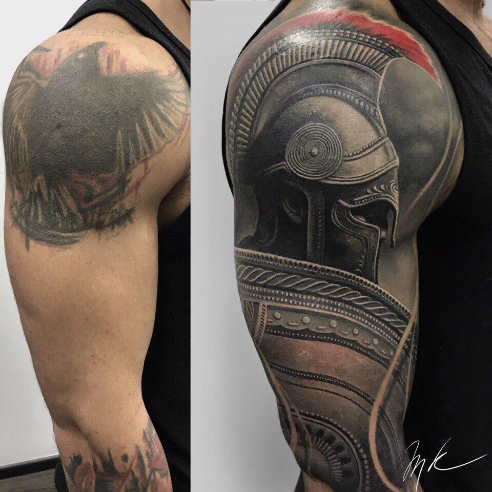 Cover Up Tattoo Römischer Krieger