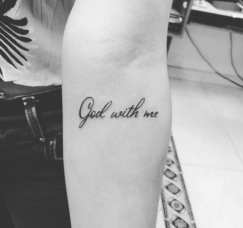 Linework Dotwork Tattoo God with me