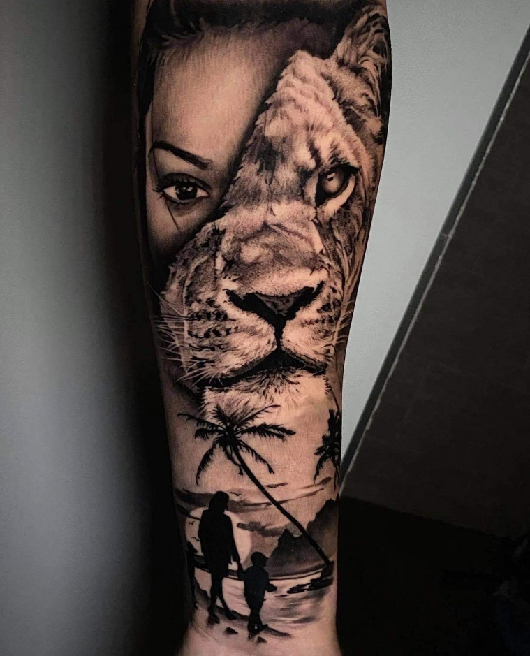 Löwe frau tattoo unterarm Tattoo LÃ¶we