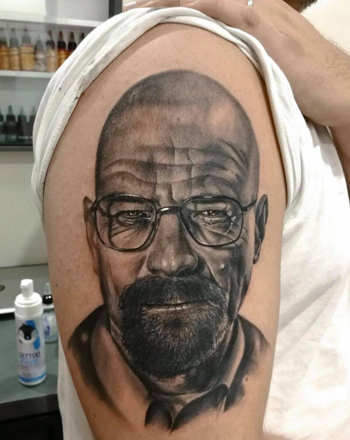 Portrait Tattoo Breaking Bad Walter White