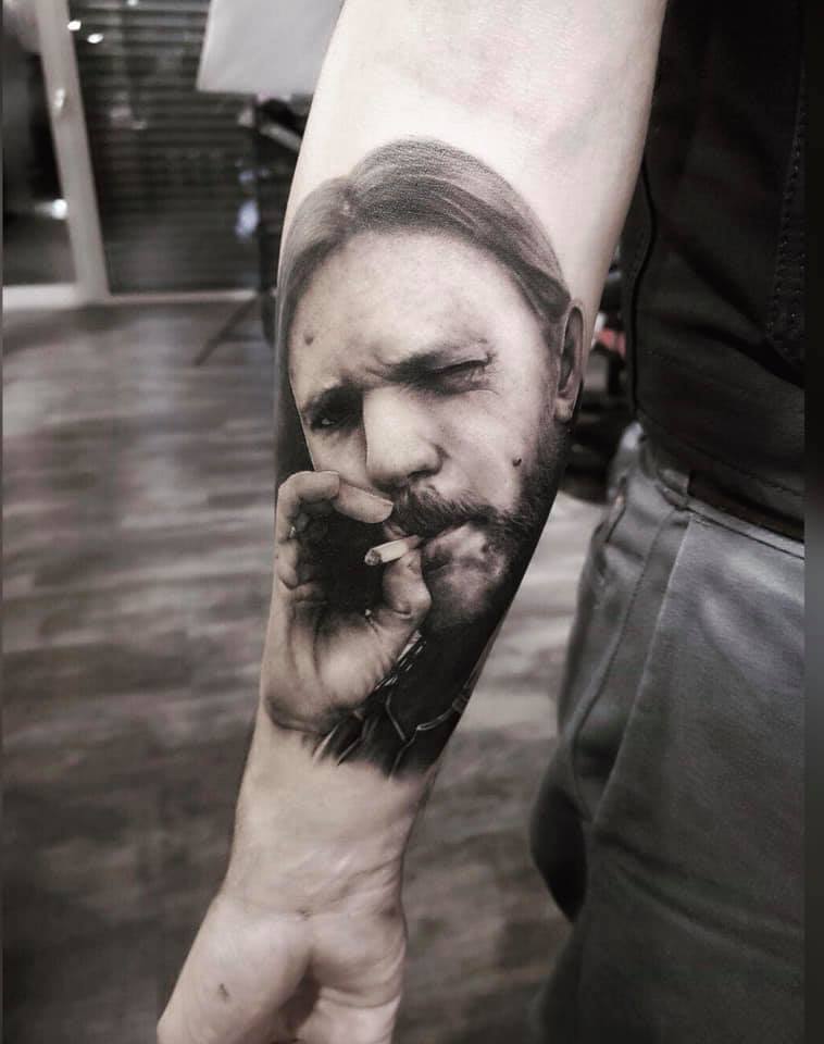 Portrait Tattoo Kurt Cobain