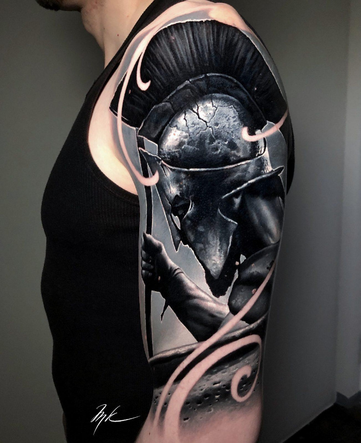 This is Sparta Black and Grey Tattoo